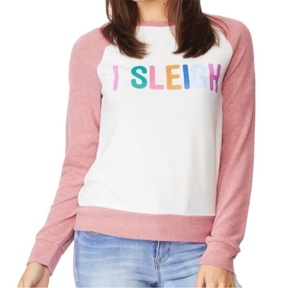 Wallflower I Sleigh Graphic Raglan Lightweight Sweatshirt L